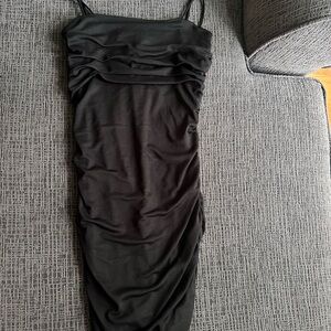Elegant Black Ruched Dress